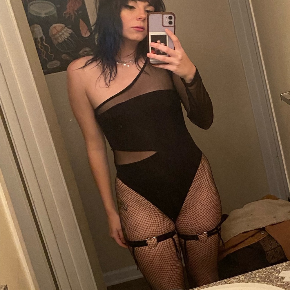 Forever 21 Black Mesh Bodysuit - Picture 2 of 3